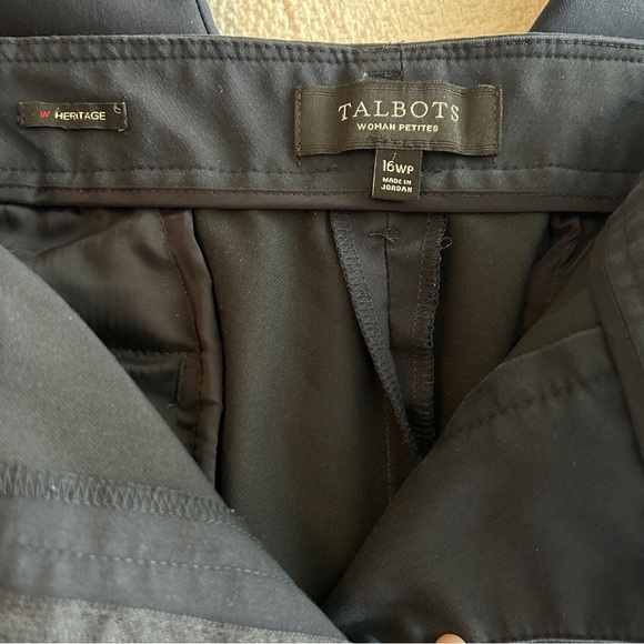 Talbots Heritage Pants Navy Blue Straight Leg Stretch Plus size 16 W Petite - Picture 15 of 16